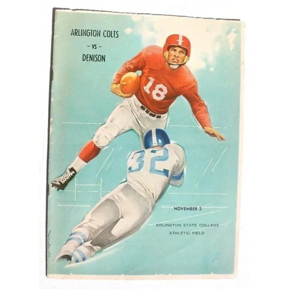 Vintage 1956 ARLINGTON COLTS vs Denison High School FOOTBALL Program - Picture 1 of 3